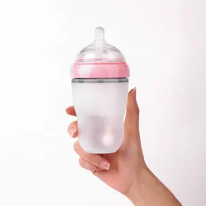 Sinh Thái Thân Thiện Du Lịch Rõ Ràng Bpa Free Bé Bóp Chai Rơm Silicone Chai Với Sữa Lưu Trữ Cho Cô Gái