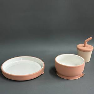 <span class=keywords><strong>Assiette</strong></span> en céramique micro-ondes avec couvercle en silicone lavable au lave-vaisselle personnaliser les couleurs <span class=keywords><strong>assiette</strong></span> bébé enfant en bas âge - Product Image 1