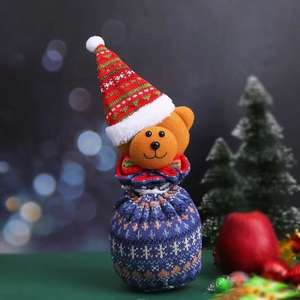 High Quality <b>Mini</b> Cartoon Christmas <b>Gift</b> <b>Bags</b> Red Cloth Soft Fashionable 17x17cm for Christmas Eve Candy <b>Gifts</b> - Product Image 3