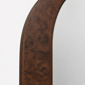 Specchio da Parete in Legno Scuro con Cornice Asimmetrica a Mezzaluna per Hotel e Arredamento di Lusso, Vendita all'Ingrosso - Product Image 2