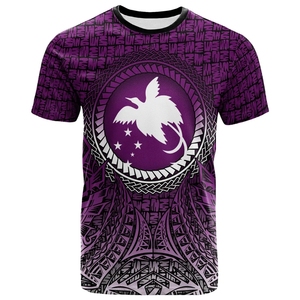 パプアニューギニアTシャツサークルパターンブルーメンズTシャツ半袖トップスサマーカジュアルファッションTシャツカスタマイズ服