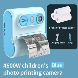 Kids Thermal Print Camera Toys For Girls Toddler Children's Digital Camera Cute Cartoon HD Instant Printer Mini Camera