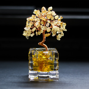 <b>Crystal</b> <b>Tree</b> Glass Cube Resin Epoxy Craft Desktop Office Ornament Home Decoration Personal Gift - Product Image 1