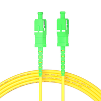 Câble de brassage fibre optique 1m (3ft) 1 fibre SC APC Simplex vers SC APC Simplex Monomode (OS2) Riser (OFNR) 2.0mm à gaine étroite Jaune