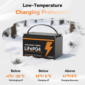 Batteria ricaricabile al litio LiFePO4 da 12V 100Ah (confezione da <span class=keywords><strong>3</strong></span>) con BMS e protezione per basse temperature per camper, imbarcazioni, sistemi solari, furgoni, rimorchi e backup - Product Image 3