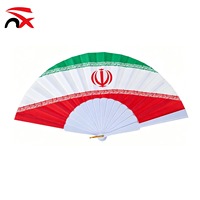 Éventails promotionnels en papier Corée du Sud Japon Haïti Liban Qatar Cap-Vert Accessoires de football pour supporters Éventail à main en plastique