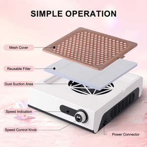 Coletor de Pó de Unha a Vácuo OEM/ODM com Limpador e Potente Sucção com Turbo Ventilador para Mesa de Manicure - Product Image 4