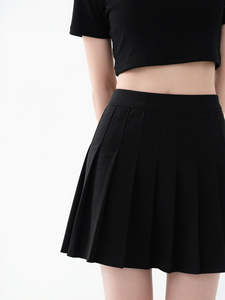 Minifalda plisada negra con hoyuelos personalizada para mujer, estilo de tenis elegante a la moda, diseño corto informal Sexy - Product Image 6