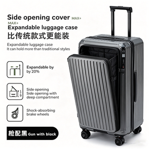 Grande <span class=keywords><strong>valise</strong></span> rigide extensible à ouverture par le haut avec roulettes pivotantes, coque rigide tout en PC, bagage cabine - Product Image 5