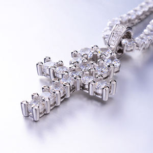 힙합 쥬얼리 아이스 아웃 블링 Cz 남성용 저렴한 정통 앵크 크로스 펜던트 - Product Image 5