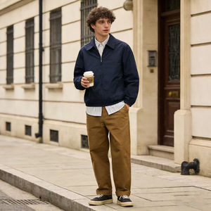 Jaqueta Bomber Masculina Slim de Algodão 100% Estilo Vintage Americano Casual com Zíper à Prova de Vento - Fornecedor em Destaque - Product Image 3