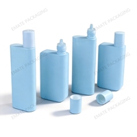 Botella Cosmética Vacía de 50 ml, HDPE Reciclable, Blanca Mate, para Protector Solar, con Tapa de Rosca, Forma Rectangular Plana, Personalizable