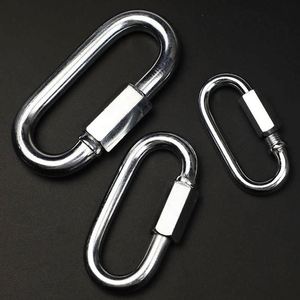 Mousqueton ovale portable en fer plaqué argent, à verrouillage rapide par vis, écologique, pour l'escalade en extérieur - Product Image 2