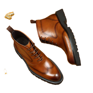 Chaussures de cérémonie en cuir véritable de haute qualité pour hommes, chaussures de mariage formelles, été automne, massage en forme de cœur, semelle épaisse, chaussures rehaussantes - Product Image 1