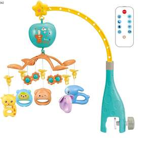 Nouveau-né lit carillons cloche bébé berceau suspendu hochet apaisant jouet Projection à distance et veilleuse lit cloche - Product Image 2