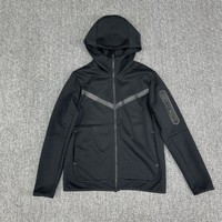 Sweatshirt Olahraga Pria dengan Logo Kustom, Desain Blok Warna, Jaket Kasual dengan Ritsleting dan Desain Sambungan Katun, Baju Olahraga Musim Gugur.