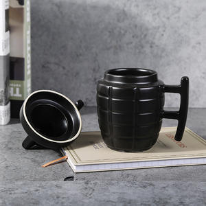 Taza de Cerámica Moderna y Creativa con Forma de <span class=keywords><strong>Granada</strong></span> con Tapa, Taza de Café Redonda para Oficina en Casa, Regalo para Chicas, Se Puede Personalizar con Logotipo - Product Image 3
