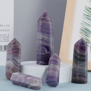 Natürlicher lila Chaorit Fluorit Turm, Heils tein Punkt Zauberstab, Obelisk Spike Chakra Probe Dekoration - Product Image 5