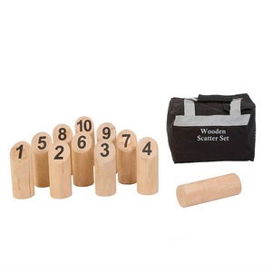 <span class=keywords><strong>Jeu</strong></span> de bowling de pelouse artisanal avec 12 <span class=keywords><strong>quilles</strong></span> en bois <span class=keywords><strong>numérotées</strong></span> – Cadeau idéal pour la famille en plein air, pour la plage, le parc et le camping - Product Image 2