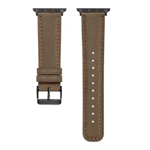 Correa de cuero de lujo genuino RYB para Apple Watch Series 7 8 9, correa de cuero vintage hecha a mano para Apple Watch