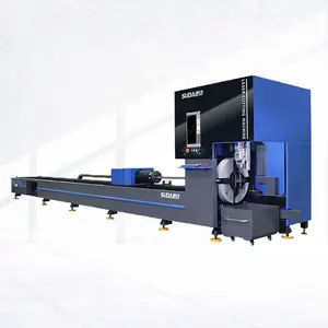 SUDA auto feed 3kw cnc fiber metal tube laser cutting machine cut pipe cutter 6m 9m 12m tupe customization