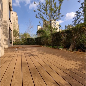 Ngoài trời <span class=keywords><strong>WPC</strong></span> decking 3D Emboss thiết kế chống côn trùng vật liệu vinyl cho sân bãi vườn Dễ dàng cài đặt sàn sàn tấm - Product Image 2