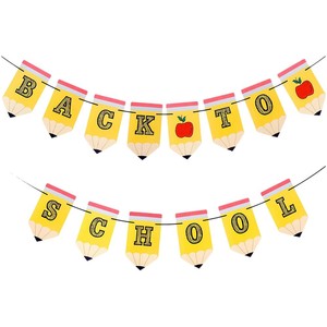 Multicolor Campus-themed Back-to-School <strong>Student</strong> Welcome Party <strong>Banner</strong> with Pencil Apple Heart Shapes for Teacher Decor - Product Image 6