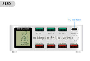 תחנת טעינה אלחוטית עם רכזת USB USB תצוגה חשמלי lcd תצוגת נסיעות שקע מתאם pd פונקציה לשימוש ביתי או במשרד - Product Image 6