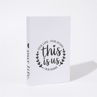 Ensemble de trois livres rectangulaires de style rustique avec corde en chanvre blanche, livres décoratifs pour la décoration de la maison, de la table basse et de la salle de séjour