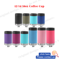 En stock, Prêt à l'emploi : Refroidisseur de canettes en acier inoxydable à double paroi isolé sous vide, 12/14/16oz, pour canettes de 12oz, support pour bière