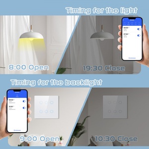 Tuya thông minh điều khiển từ xa 4/6/8 gang tường thiết bị chuyển mạch Tempered Glass cảm ứng chuyển đổi <span class=keywords><strong>Wifi</strong></span>/ZigBee ánh sáng thông minh interruptor - Product Image 3