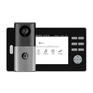 7' Screen No Need Network 720P Smart Video Doorbell System Kit with Bell Remote Unlock Wireless Home Ring Doorbell Camera Video