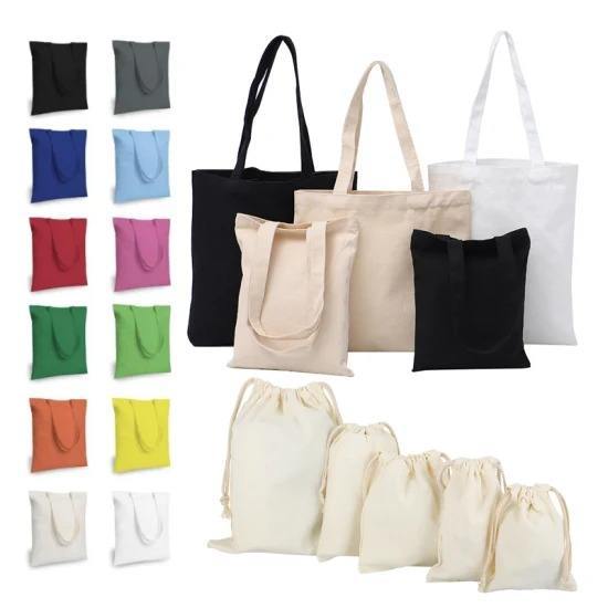 Reusable Large Capacity Shoulder Shopping Bag 100% Natural Cotton Canvas Tote Bag of Great Quality