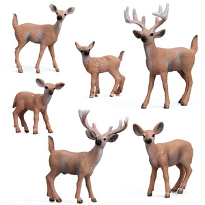 Modèles d'animaux simulés en plastique, jouets de parc safari, ensemble de décorations d'élans, de cerfs à queue blanche et de faons, pour les 14 ans et plus - Product Image 5