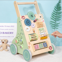 Nouvelle conception de poussette ludique et cuisine d'imitation en bois pour bébés KT1149
