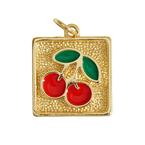 Fruit-Themed Alloy Pendant Earrings For Women Zinc Alloy Bezel Setting Dangle Earrings With Strawberries Pineapples Apples - Product Image 5