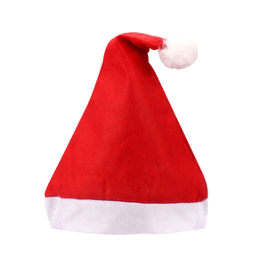 Customized Shining Satin Santa Claus Fleece Hat Breathable ROMANCE Style Christmas Decoration Colorful Party Promotional Supply