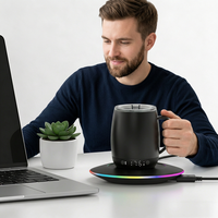 Chauffe-tasse intelligent personnalisé avec logo, chauffe-tasse sans fil, contrôle intelligent de la température, tasse à café auto-chauffante pour les voyages