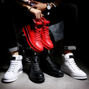 Moda hombre mid-top PU superior zapatos casuales hebilla de metal comodidad zapatillas - Product Image 6
