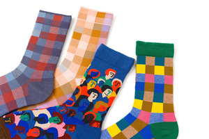 <span class=keywords><strong>2022</strong></span> personnalisé nouveau Style vente chaude couleur treillis personnalisé géométrique Jacquard femmes coton chaussettes - Product Image 4