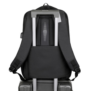 Zhewo Business <b>Backpack</b> 15 Inches Laptop Bag <b>Large</b> Capacity Travel Commuter College Student Schoolbag Solid Color - Product Image 4