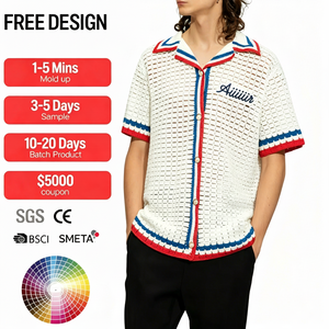 <span class=keywords><strong>Camicia</strong></span> Estiva in Cotone Personalizzata con Logo, <span class=keywords><strong>Manica</strong></span> <span class=keywords><strong>Corta</strong></span>, Bottoni, <span class=keywords><strong>Taglie</strong></span> Grandi per <span class=keywords><strong>Uomo</strong></span>, Maglia Morbida Lavorata a Maglia - Product Image 1