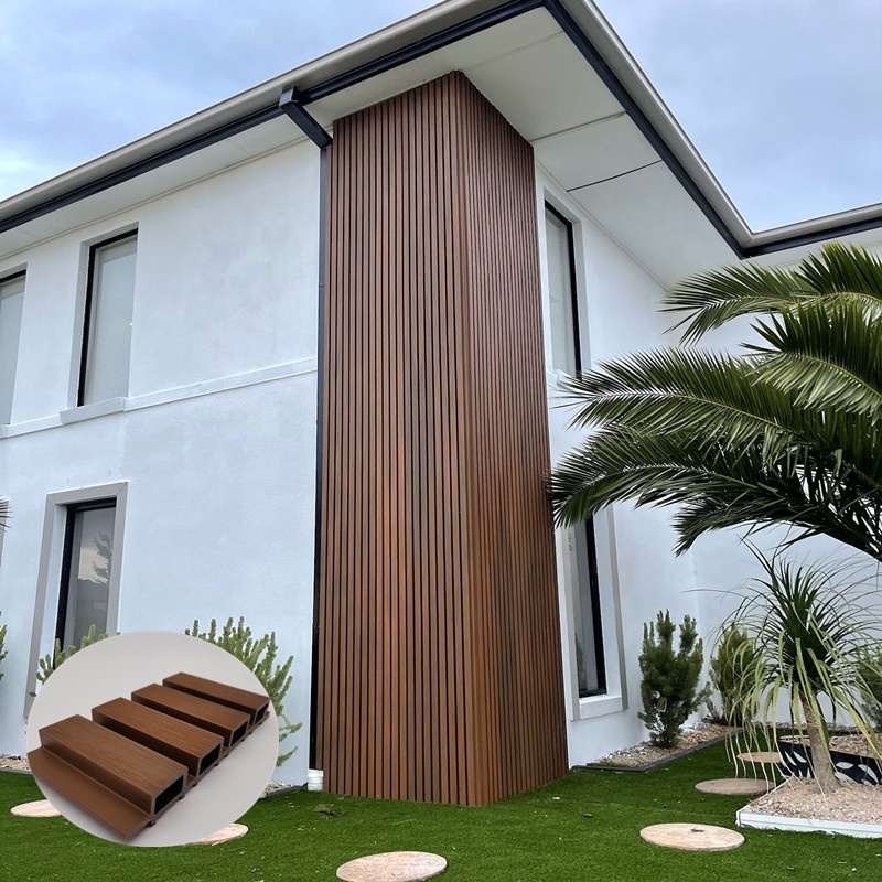 Popular Outdoor wall decorative plastic composite fluted wpc wall panel cladding