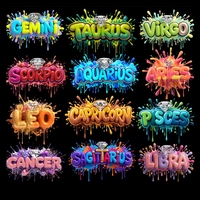 Transferts DTF Graffiti Horoscopes Zodiaque Prêts à Poser – Décalcomanies Thermocollantes Astrologie pour T-shirts