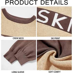 2025 hommes câble tricot couleur bloc pull décontracté hiver pull col rond manches longues pour automne hiver avec motif - Product Image 5