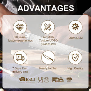 Martillo forjado de Damasco profesional de 12 pulgadas, cuchillo de cocina occidental, cuchillo desechable para jamón español en escamas de salmón para venta al por mayor - Product Image 6