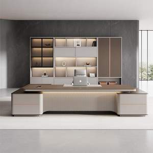 Ensemble de bureau exécutif, mobilier de bureau moderne et minimaliste, design modulaire, résistant aux taches, usage commercial - Product Image 2