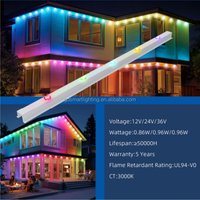 Éclairage Gemstone DC12V 30mm IP67 RGBW, lumières extérieures permanentes avec rail pour décoration de Noël