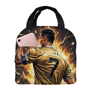 Bolsa de Almuerzo 3D con Estampado del Futbolista <span class=keywords><strong>CR7</strong></span>, Bolsa Térmica Escolar Impermeable, el Mejor Regalo para Niños y Niñas, Bolsa de Picnic de Papel de Aluminio - Product Image 1