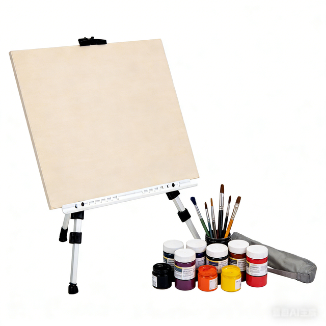 Black Iron Hand Crank Tripod Artist Easel Portable Floor Desktop Metal Sketch Painting Stand With Storage Carry Bag